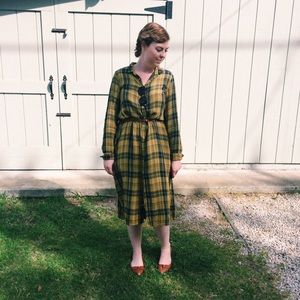 Free People x CP Shades Plaid Button-down Dress M